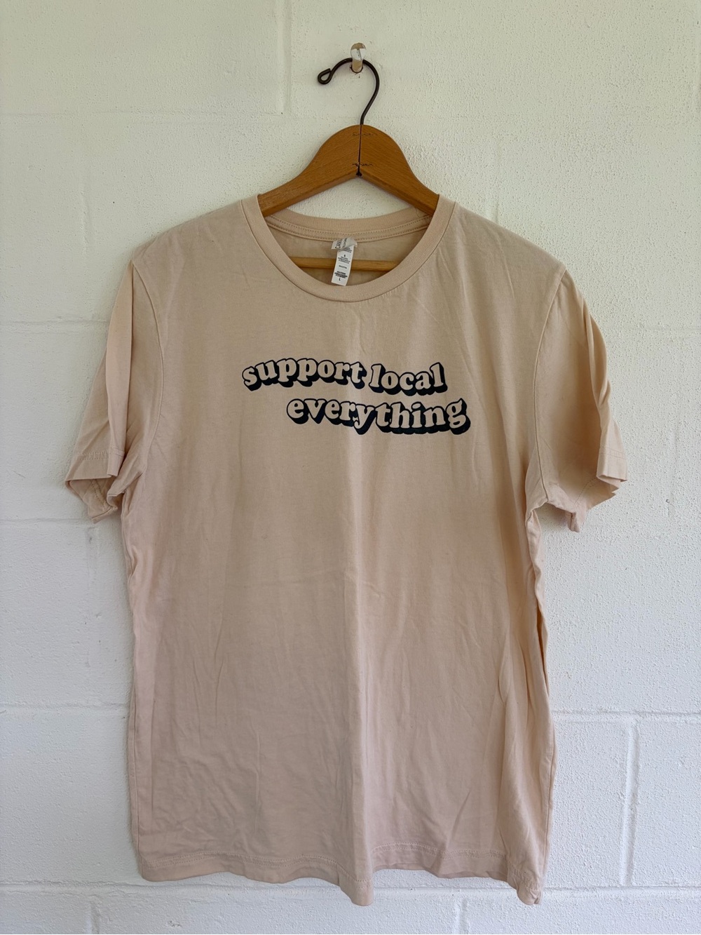 Bella Canvas Beige "Support Local Everything" Graphic Tee